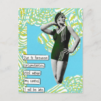 Carte Postale Snarky Vacances Je Serai En Retard
