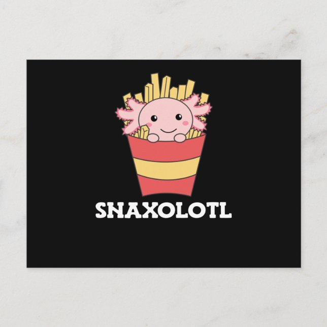 Carte Postale Snaxolotl Axolotl Lover Mignons Animaux Fries (Devant)