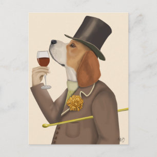 Carte Postale Snob de vin beagle