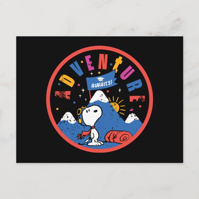 Carte Postale Snoopy Adventure Awaits Graduation Mountain Design (Devant)