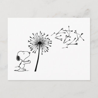 Carte Postale Snoopy avec pissenlit