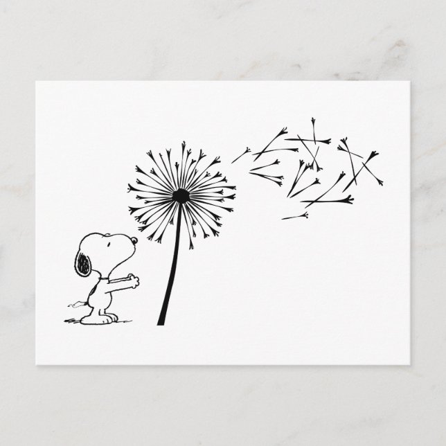 Carte Postale Snoopy avec pissenlit (Devant)