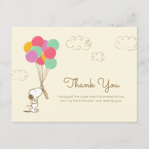 Carte Postale Snoopy et Ballons Anniversaire   MERCI