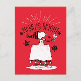 Carte Postale Snoopy et Woodstock - Joyeux & Lumineux