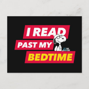 Carte Postale Snoopy "I Read Past My Bedtime"