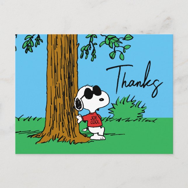 Carte Postale Snoopy "Joe Cool" debout | Merci (Devant)