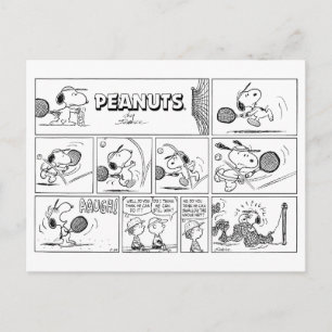 Carte Postale Snoopy Joue Au Tennis