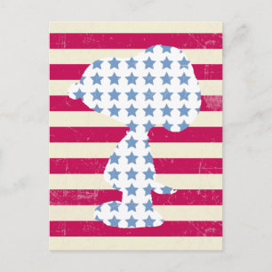 Carte Postale Snoopy Vintage étoiles et bandes