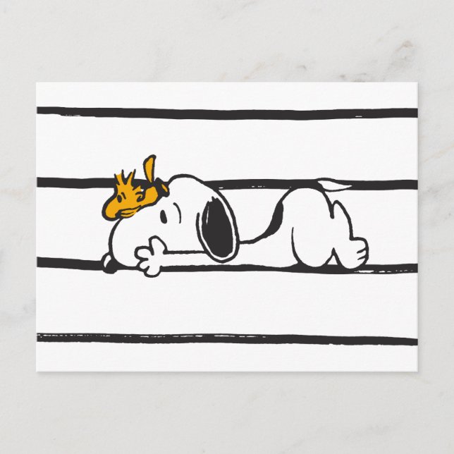 Carte Postale Snoopy & Woodstock | Smile Giggle Laugh (Devant)
