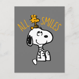 Carte Postale Snoopy & Woodstock - Tous les sourires