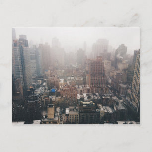 Carte Postale Snow Fall NYC Skyscraper Style Vintage Photo