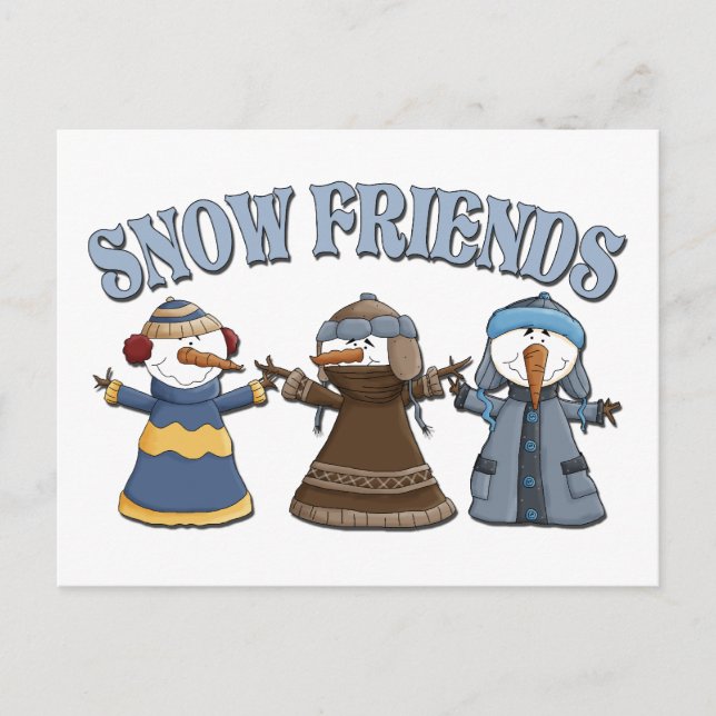 Carte Postale Snow Friends Snowmen (Devant)