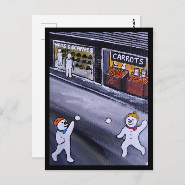 Carte Postale Snow Town Painting by Alfred Fox (Devant / Derrière)