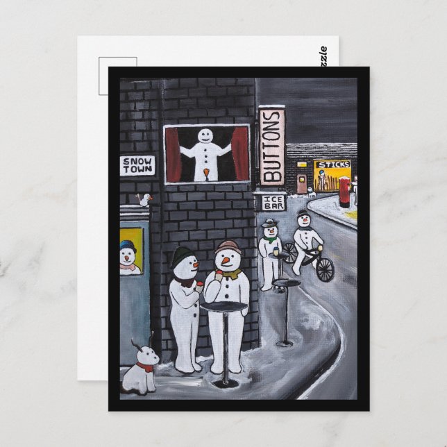 Carte Postale Snow Town Painting by Alfred Fox (Devant / Derrière)