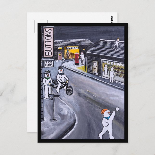 Carte Postale Snow Town Painting by Alfred Fox (Devant / Derrière)