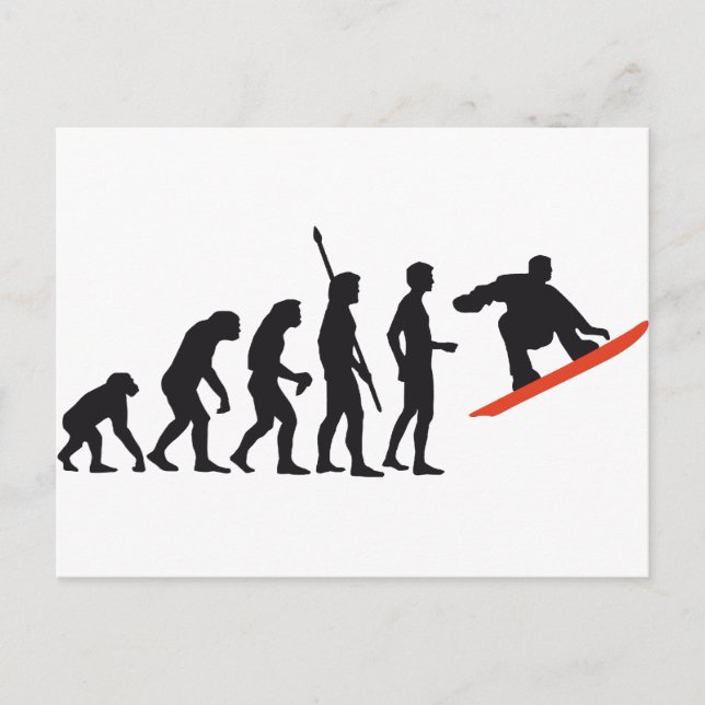 Carte Postale snowboard évolution (Devant)