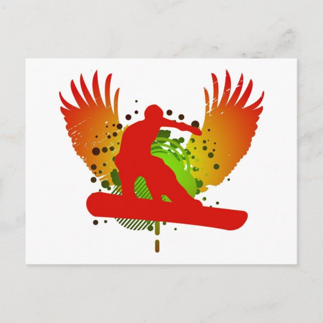 Carte Postale snowboard : hi-fi : (Devant)