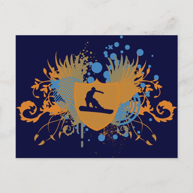 Carte Postale snowboard : hi-fi : (Devant)
