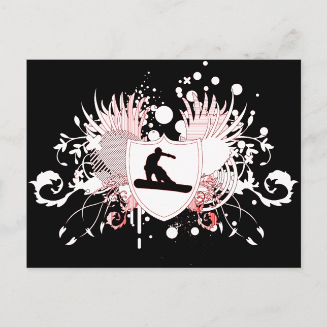 Carte Postale snowboard : hi-fi : (Devant)