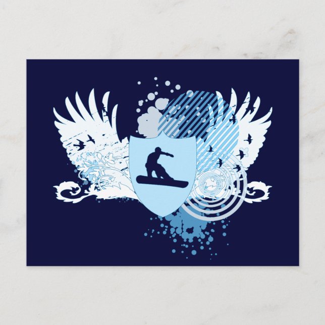 Carte Postale snowboard : hi-fi v.2 : (Devant)