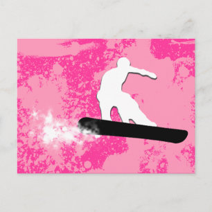 Carte Postale snowboard. piste en poudre.