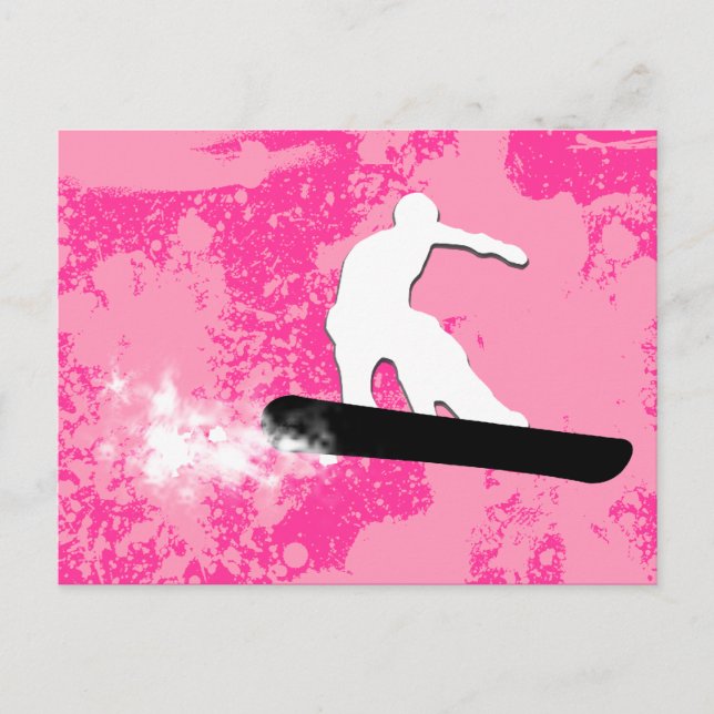 Carte Postale snowboard. piste en poudre. (Devant)
