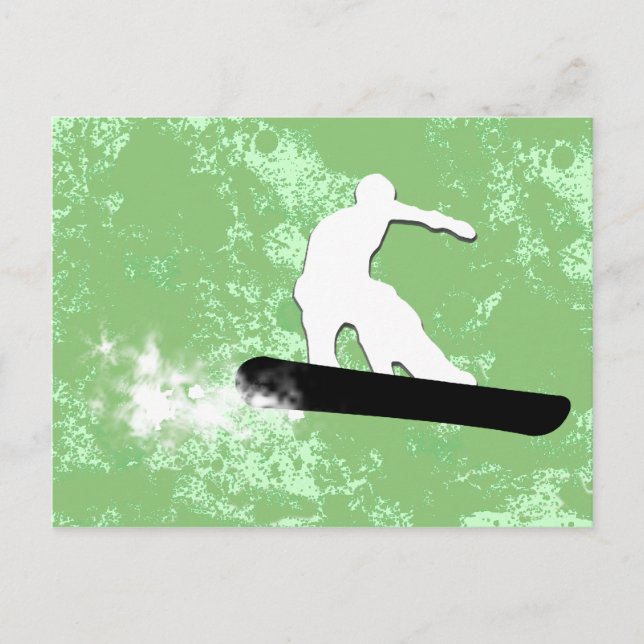 Carte Postale snowboard. piste en poudre. (Devant)