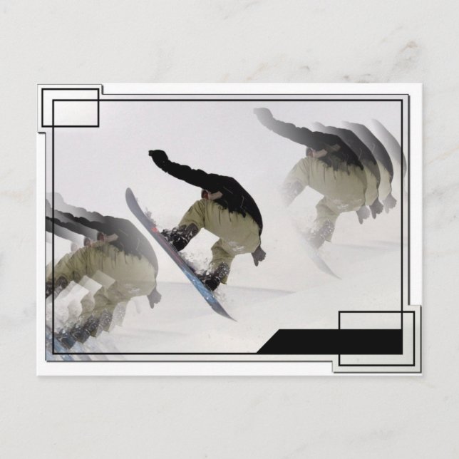 Carte postale Snowboard Rails (Devant)