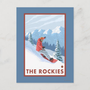 Carte Postale Snowboarder - Les Rocheuses