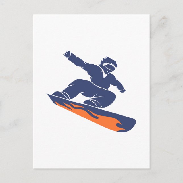 Carte Postale Snowboarder silhouette - Choisir la couleur arrièr (Devant)
