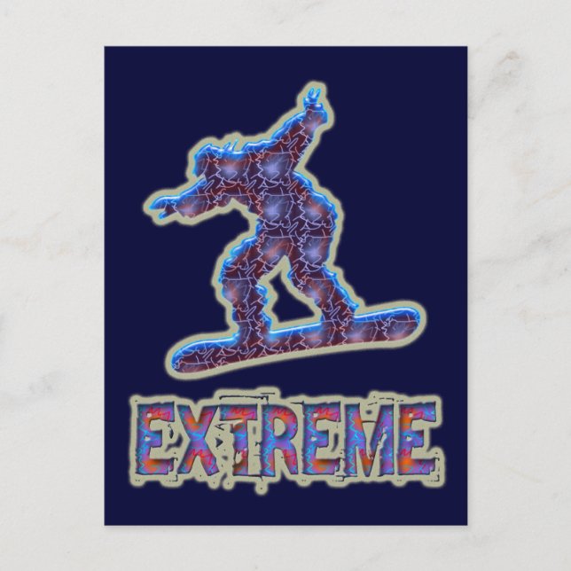 CARTE POSTALE SNOWBOARING EXTRÊME (Devant)