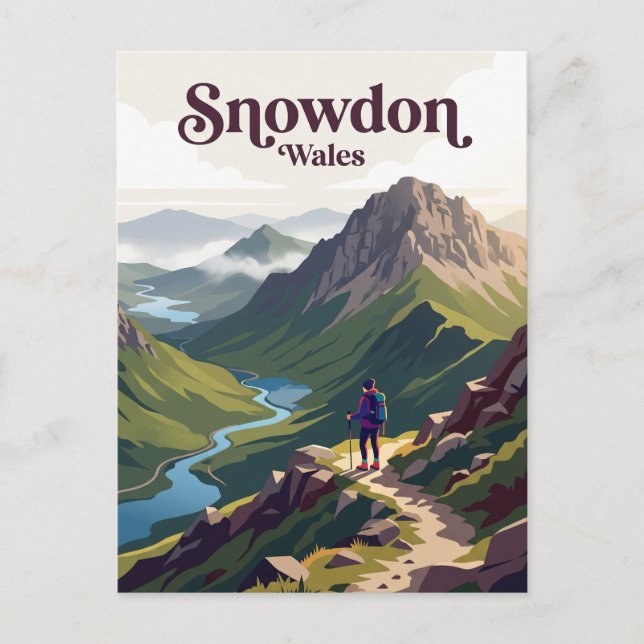 Carte Postale Snowdon (Yr Wyddfa) Pays de Galles (Devant)