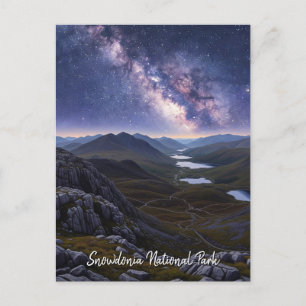 Carte Postale Snowdonia National Park Wales Nuit de voyage
