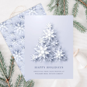 Carte Postale Snowflakes 3D Christmas Tree Grey Card