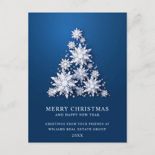 Carte Postale Snowflakes 3D Christmas Tree Salutation d'entrepri