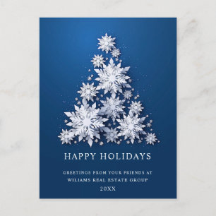 Carte Postale Snowflakes 3D Christmas Tree Salutation d'entrepri