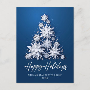 Carte Postale Snowflakes 3D Christmas Tree Salutation d'entrepri