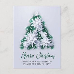 Carte Postale Snowflakes 3D Christmas Tree Salutation d'entrepri