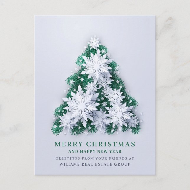 Carte Postale Snowflakes Christmas Corporate Grey Post (Devant)