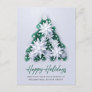 Carte Postale Snowflakes Christmas Tree Salutation d'entreprise