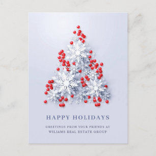 Carte Postale Snowflakes Christmas Tree Salutation d'entreprise