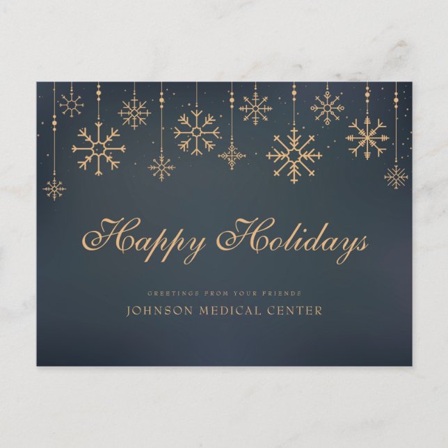 Carte Postale Snowflakes Médicale Happy Holiday Salutations (Devant)