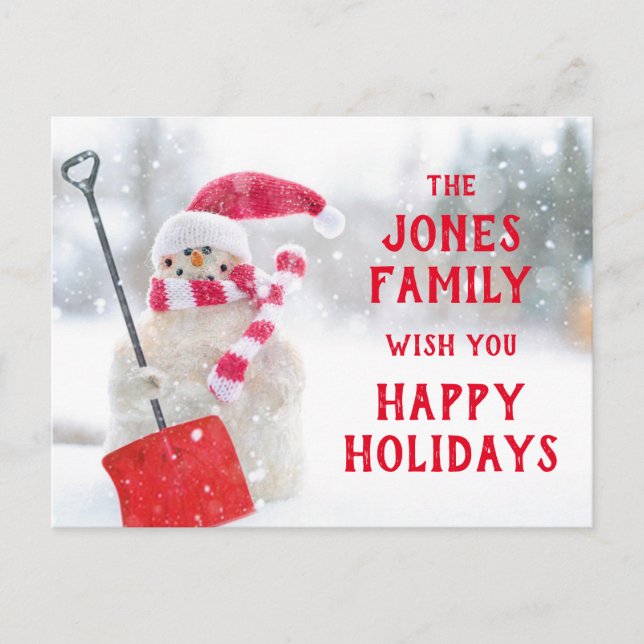 Carte Postale Snowman Avec Chaussure (Devant)