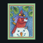 CARTE POSTALE SNOWMAN BODYGUARD, CHRISTMAS CARDINAL REDBIRD<br><div class="desc">ARMÉE DE BALLES À NEIGE. CARTE POSTALE CARDINALE HUMOREUSE *Personnaliser ... Recherche d'éléments correspondants Susan Brack Designs</div>