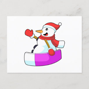 Carte Postale Snowman comme Snowboardeur avec Sonowboard.PNG