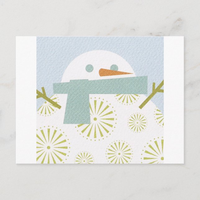 Carte Postale Snowman d'hiver (Devant)