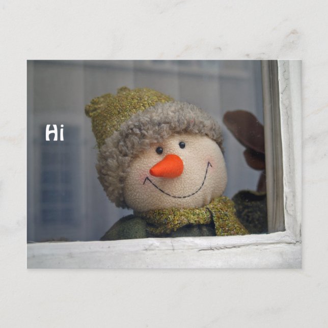 Carte Postale snowman dit "salut" (Devant)