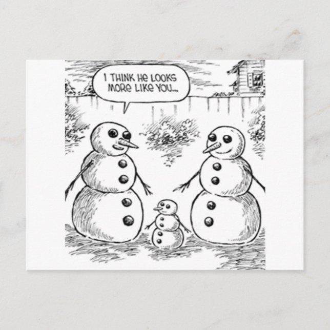 Carte Postale Snowman et bébé (Devant)