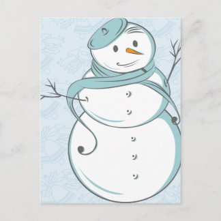 Carte Postale Snowman et Blue Beret