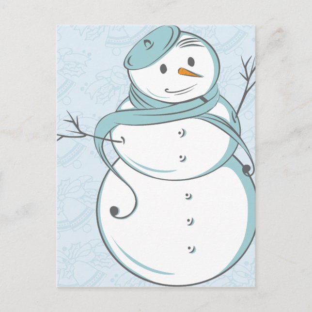 Carte Postale Snowman et Blue Beret (Devant)